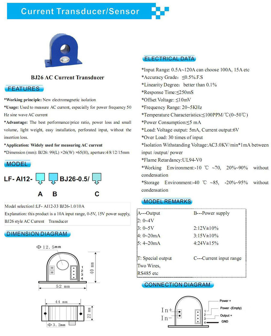 BJ26 AC Current Transducer